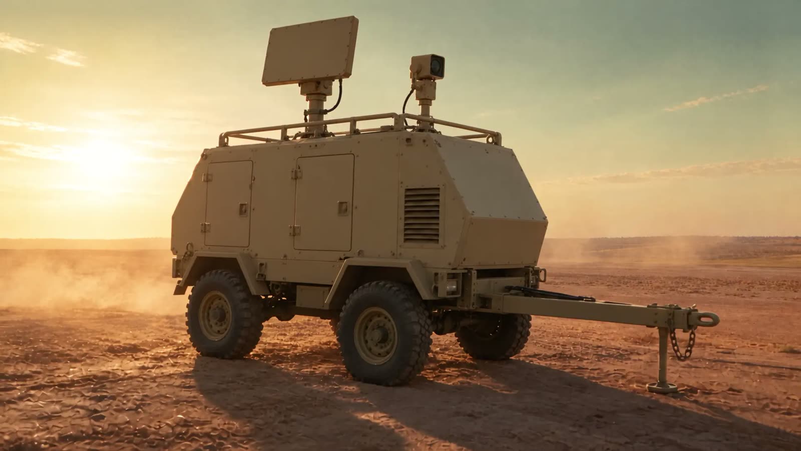 Mobile sensor trailer on a desert range, from the DFGD hero film